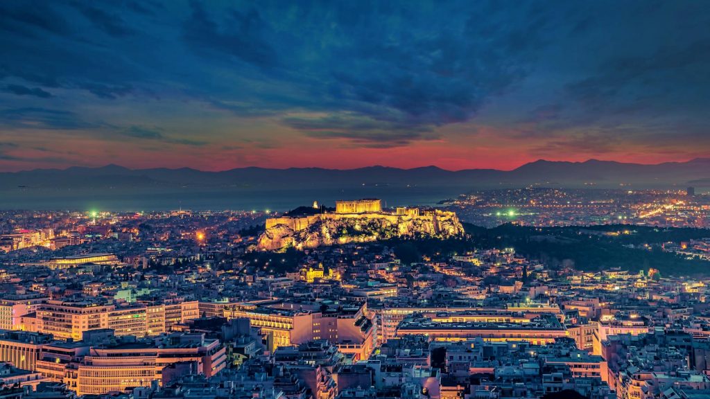 Athens at night.