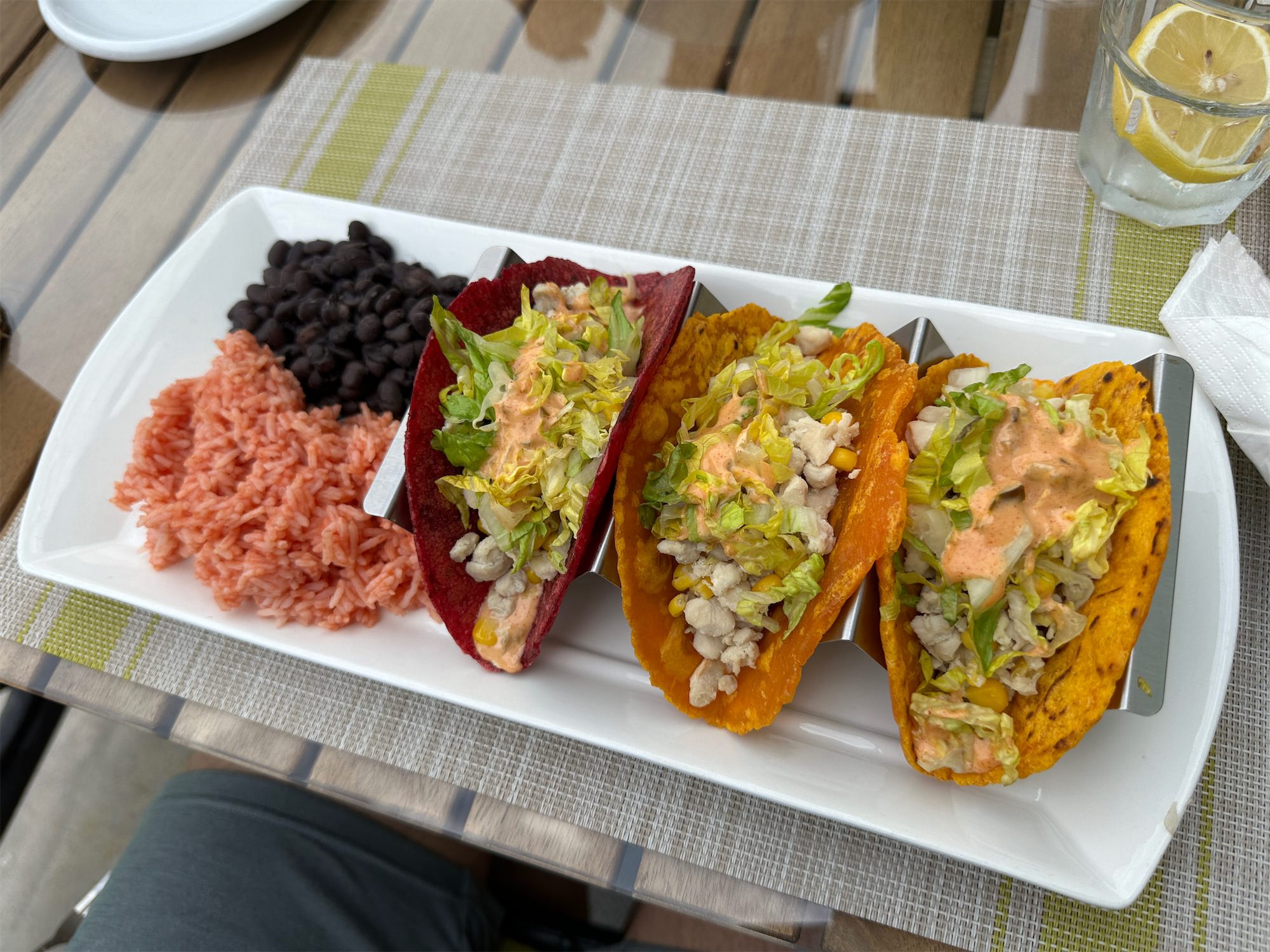 Gluten-free chicken tacos from Pure Eats, Doha – fully GF restaurant in Qatar.